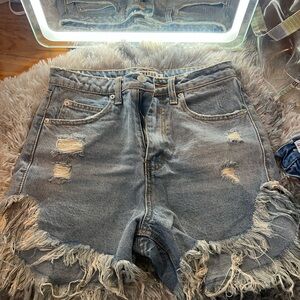 Distressed Denim Shorts